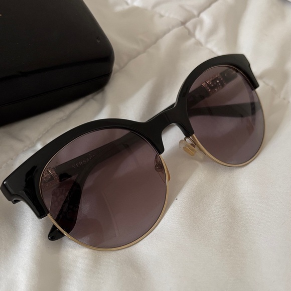 Versace Women\'s Sunglasses in Black and Gold